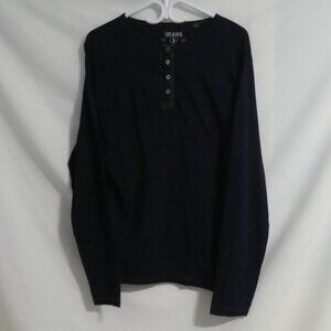 I JEANS | medium | Navy Button-Up Long Sleeve Pullover Shirt